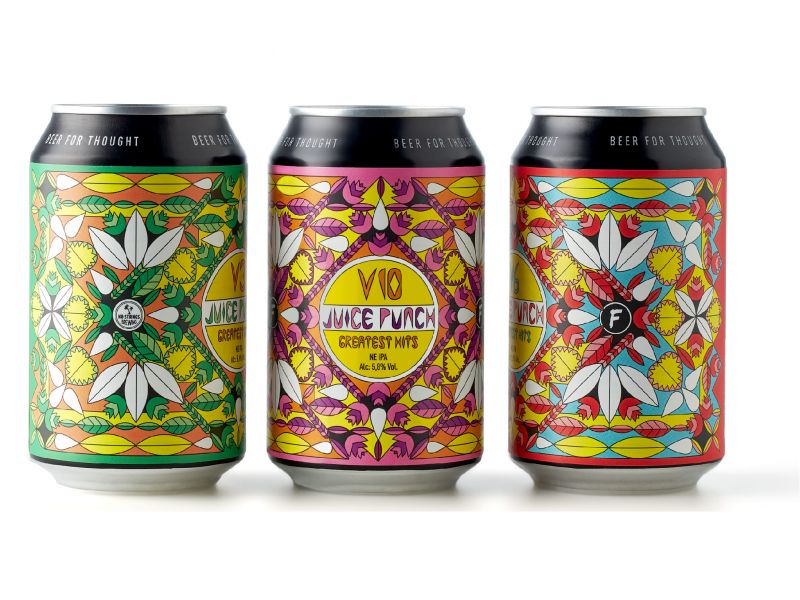 Preegdruk reliëf etiketten op bierflesjes